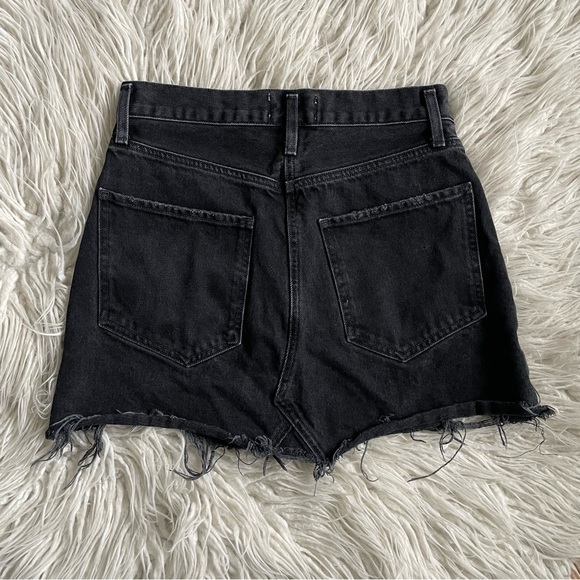 AGOLDE Quinn Cult Washed Black Denim Cotton High Rise Mini Jean Skirt EUC Sz 26 - Picture 3 of 9